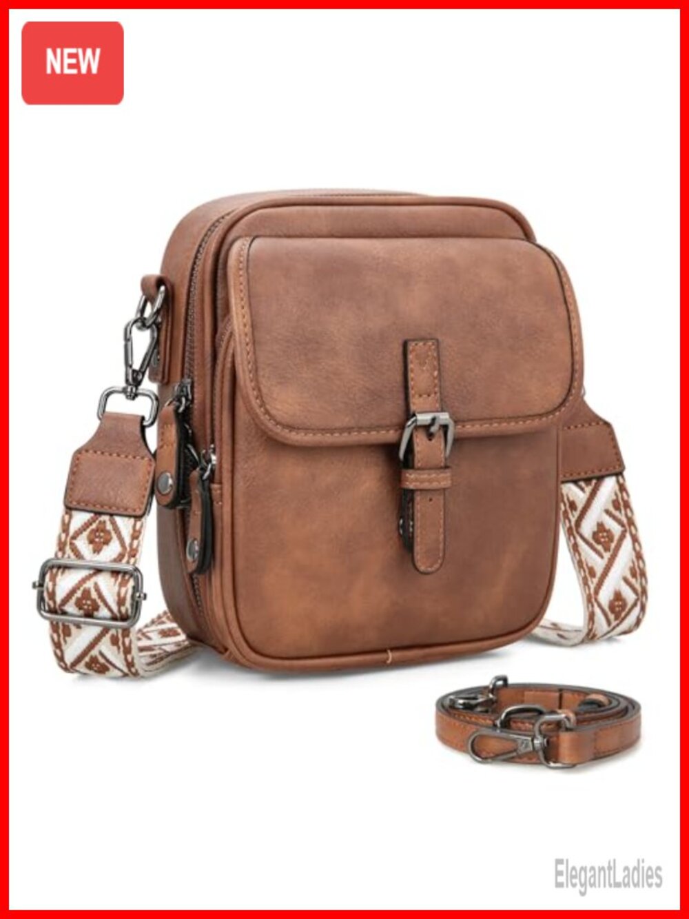 Small Anti Theft Leather Crossbody Messenger Bag RFID Protection